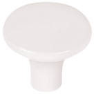 Decorative Round Cabinet Knobs White 30mm 6 Pack