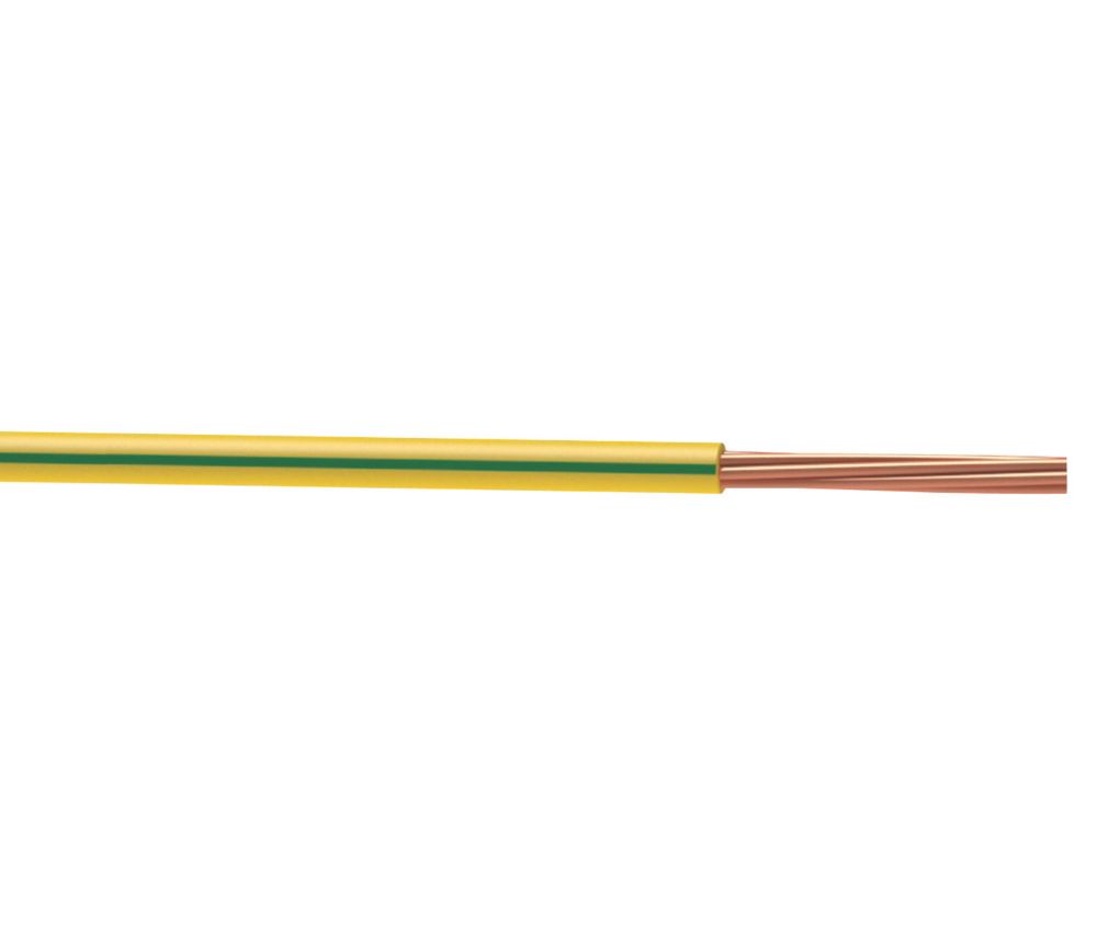 Time 6491X Green/Yellow 1-Core 6mm² Conduit Cable 10m Coil - Screwfix