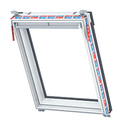 Keylite  Manual Centre-Pivot Grey & White Timber Roof Window Clear 660mm x 1180mm