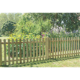 Forest Heavy Duty Picket  Fence Panel Natural Timber 6' x 3' Pack of 3