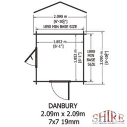 Shire Danbury 7' x 7' (Nominal) Apex Timber Log Cabin