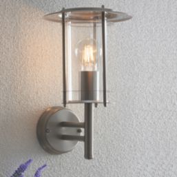 Saxby York Outdoor Wall Light Brushed Stainless Steel