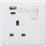 Knightsbridge Curved Edge 13A 1-Gang DP Switched Socket + 1.1A 22W 2-Outlet Type A & C USB Charger White