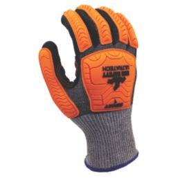 MCR Safety IP1052NS Impact & Cut Protection Gloves Black/Orange Large