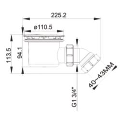 Flomasta  Shower Trap with Inner Basket Brushed Brass 90mm