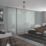 Spacepro Classic 4-Door Framed Glass Sliding Wardrobe Doors White Frame Arctic White Panel 2978mm x 2260mm