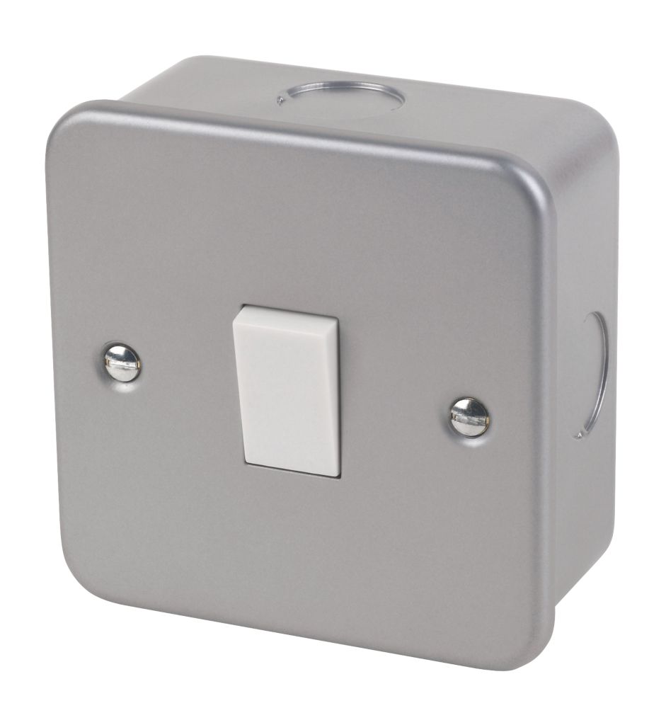10AX 1-Gang 2-Way Metal Clad Switch with White Inserts