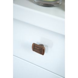 Siro  Rectangular Textured Cabinet Pull Antique Brass 37mm