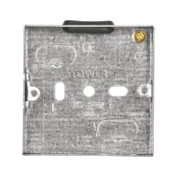 Tower  1-Gang Galvanised Steel  Knockout Back Box 16mm