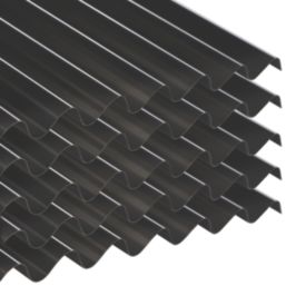 Radmat Building Materials Eco 93/35 Corrugated PVC Roof Sheet Black 2000mm x 1.2mm x 875mm 5 Pack