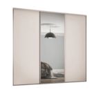 Spacepro Classic 3-Door Sliding Wardrobe Door Kit Cashmere Frame Cashmere / Mirror Panel 1760mm x 2260mm