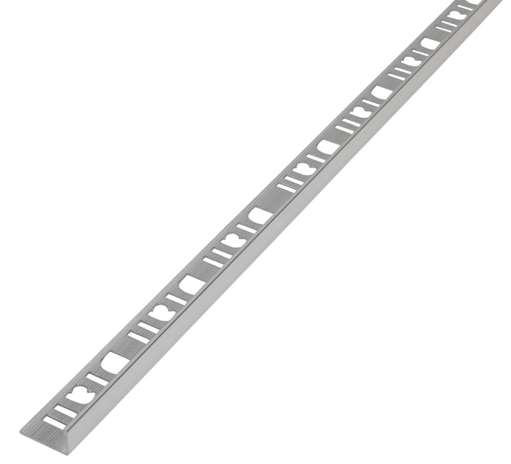 Diall 10mm Straight Aluminium Tile Trim Chrome 2.5m