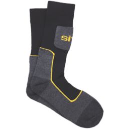 Site  Comfort Work Socks Black / Grey Size 7-11