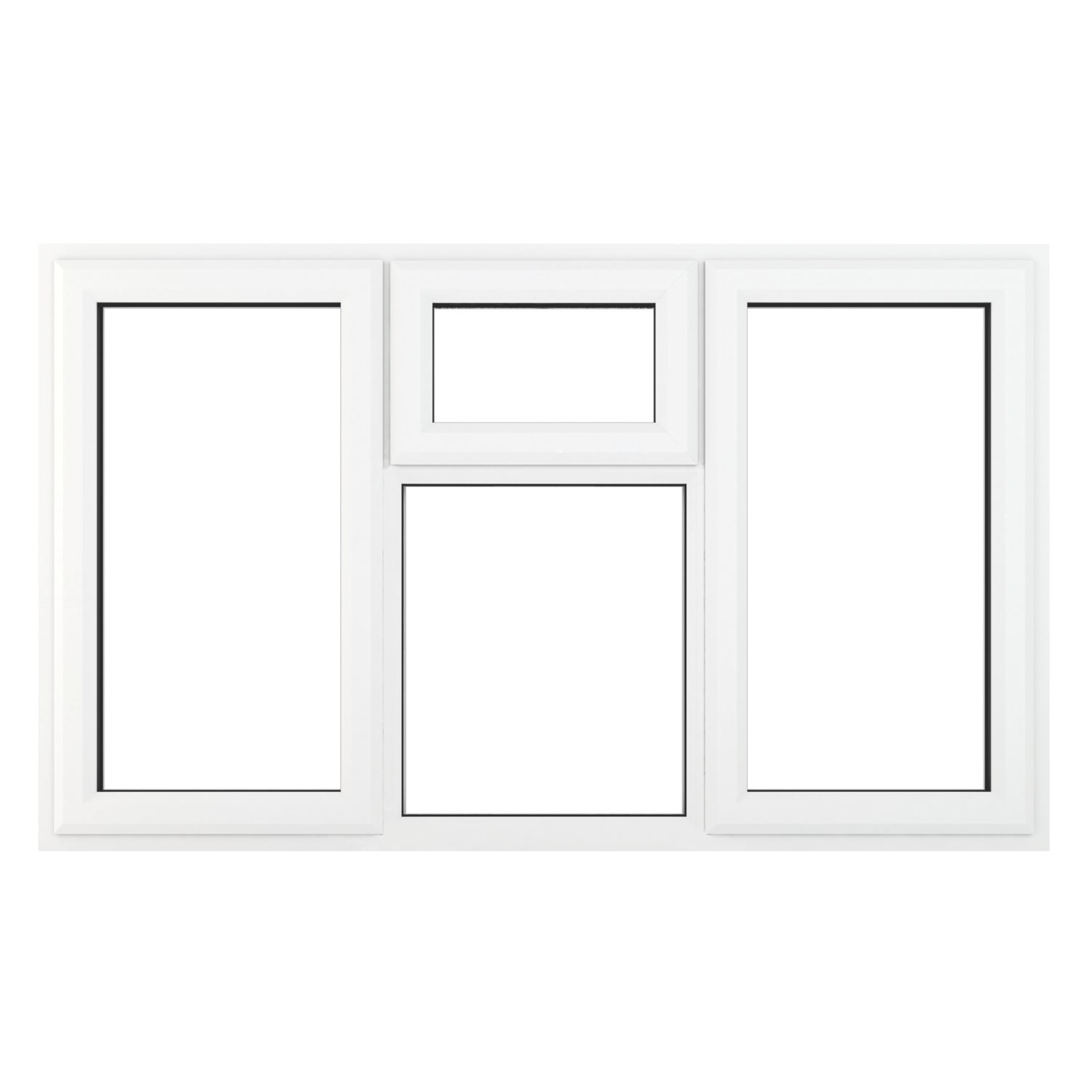 Crystal Top, Left & Right-Hand Opening Clear Triple-Glazed Casement White uPVC Window 1770mm x 965mm (336JM)