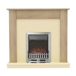 Be Modern Elanwood Electric Suite with Bayden Inset Fire Oak-Effect 1210mm x 330mm x 1123mm