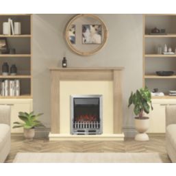 Be Modern Elanwood Electric Suite with Bayden Inset Fire Oak-Effect 1210mm x 330mm x 1123mm