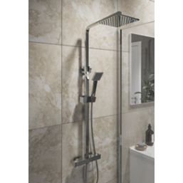 ETAL Marilia Rear-Fed Exposed Polished Chrome Thermostatic Bar Mixer Shower