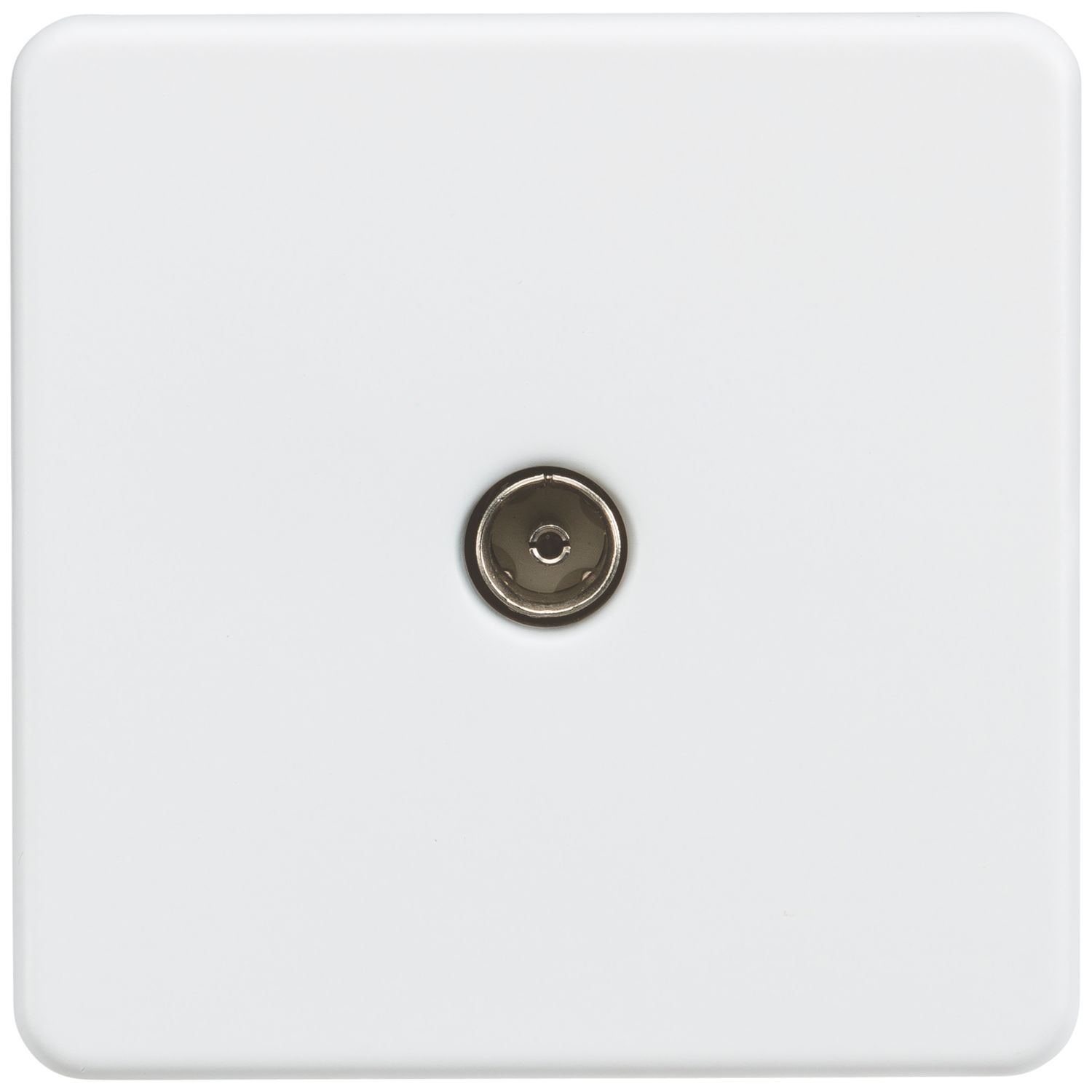 Knightsbridge 1-Gang Coaxial TV Socket Matt White (336TY)