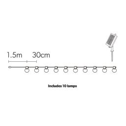 4lite Antheia 4.2m Outdoor LED Solar-Powered Festoon Lights 46lm