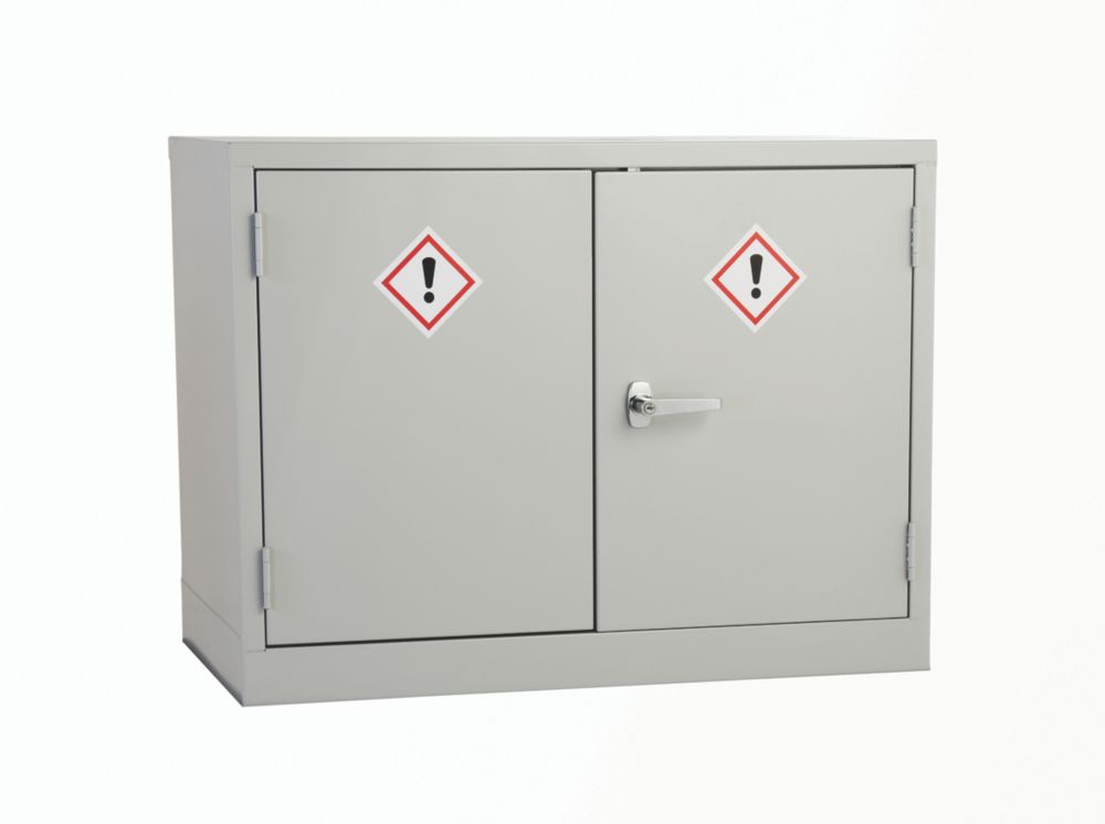 Barton 1-Shelf COSHH Cabinet Grey 915mm x 457mm x 711mm - Screwfix