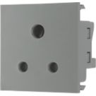 British General EM5ASG 5A Unswitched Modular Round Pin Socket Grey