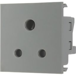 British General EM5ASG 5A Unswitched Modular Round Pin Socket Grey