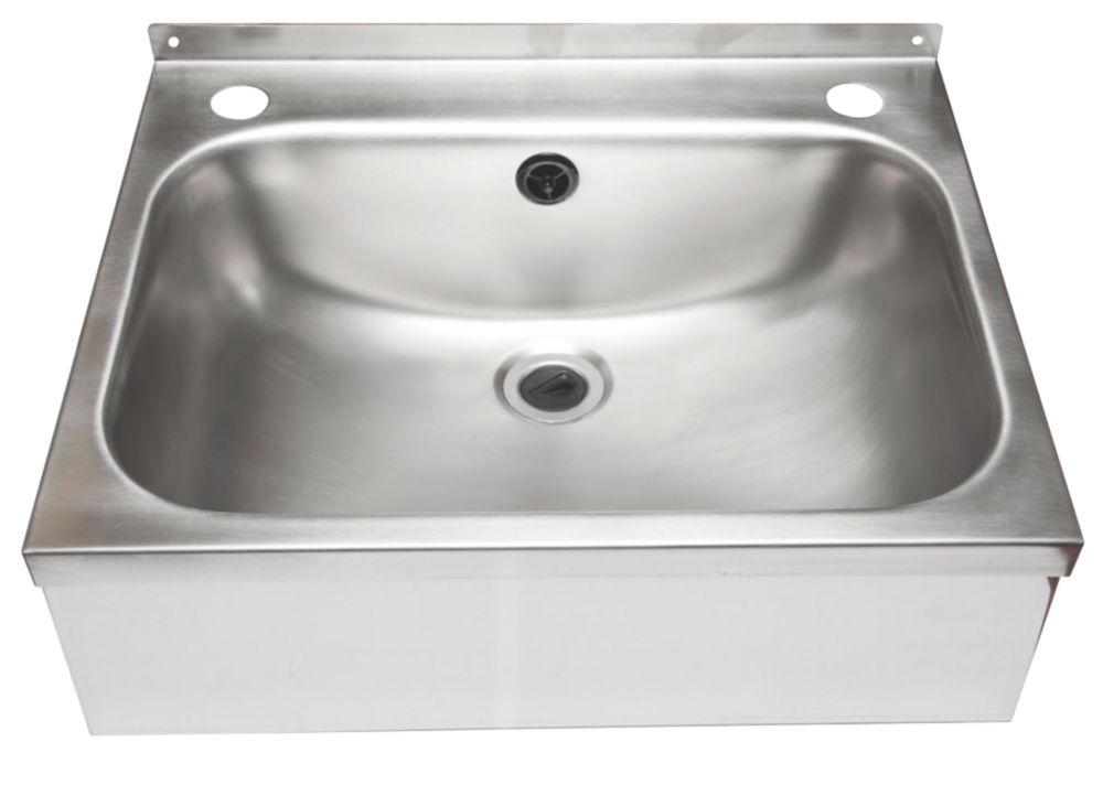 1 Bowl Stainless Steel Wall-Hung Washbasin & Waste Pack 457mm x 357mm