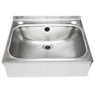 WB18 1 Bowl Stainless Steel Wall-Hung Washbasin & Waste Pack 457mm x 357mm