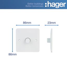 Hager WMDRP1KIT 1-Gang Modular Dimmer Switch White