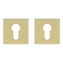 Cooke & Lewis Lormel Euro Escutcheon (Pair) Satin Brass 52mm