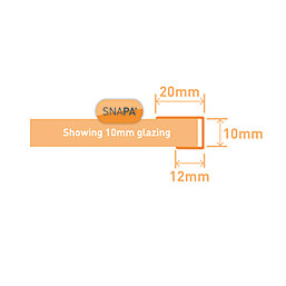 SNAPA Clear 10mm C-Section Glazing Bar 2000mm x 15mm