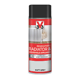 V33 Radiator & Household Appliance Spray Paint Satin Soft Grey 400ml