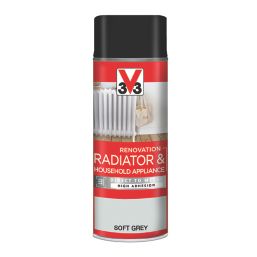 V33 Radiator & Household Appliance Spray Paint Satin Soft Grey 400ml