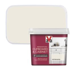 V33  Satin Cotton Off-White Trim Cabinet Paint 750ml