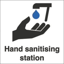 Essentials "Hand Sanitising Station" Signs 200mm x 200mm 10 Pack