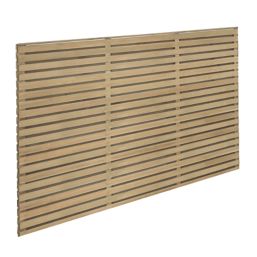 Forest  Double-Slatted  Fence Panels Natural Timber 6' x 4' Pack of 4