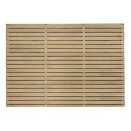Forest  Double-Slatted  Fence Panels Natural Timber 6' x 4' Pack of 4