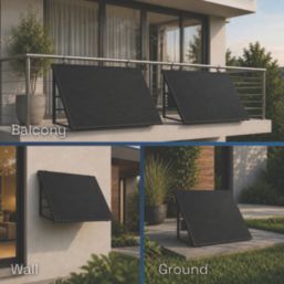 Fastensol 3-in-1 Solar Panel Mounting Kit for Use on Balcony or Flat Surface