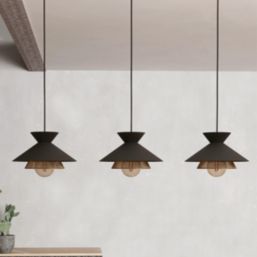 Eglo Grizedale 3-Light Pendant Black/Brass
