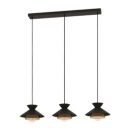 Eglo Grizedale 3-Light Pendant Black/Brass