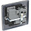 British General Nexus Metal 13A 1-Gang DP Switched Power Socket Matt Black  with Colour-Matched Inserts