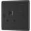 British General Nexus Metal 13A 1-Gang DP Switched Power Socket Matt Black  with Colour-Matched Inserts