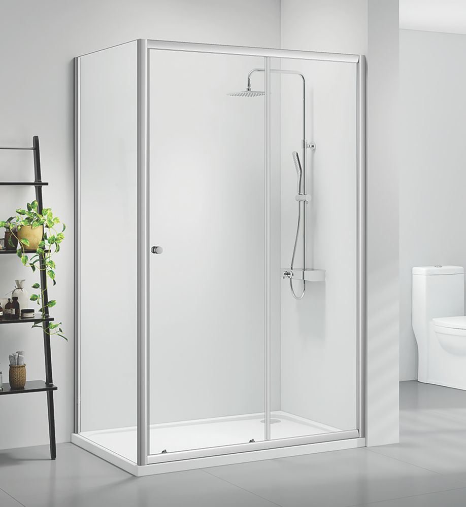 Triton Neo Six  Framed Offset Quadrant Sliding Door Shower Enclosure  Chrome  1200mm x 760mm x 1850mm