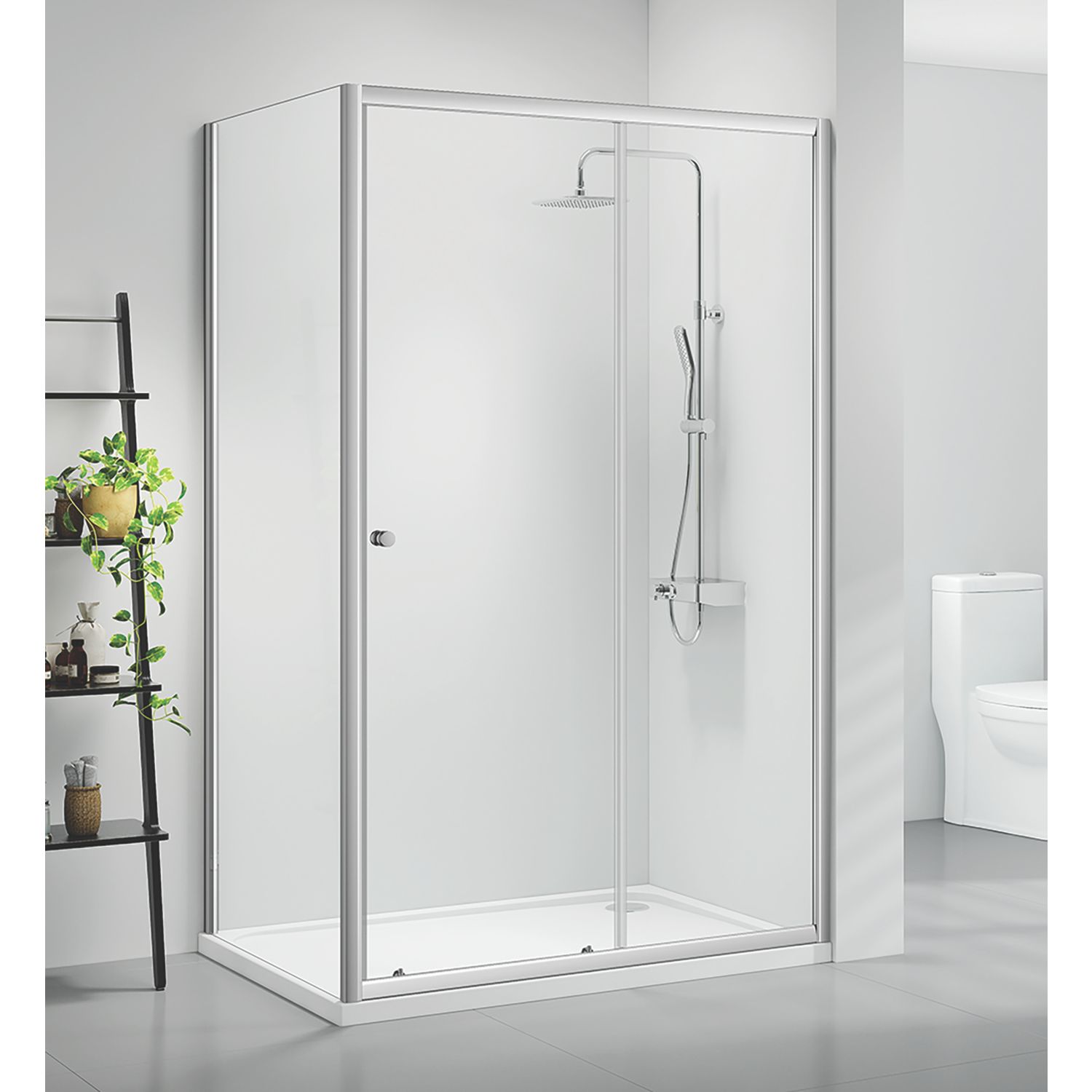 Triton Neo Six Framed Offset Quadrant Sliding Door Shower Enclosure Chrome 1200mm x 760mm x 1850mm (337TK)