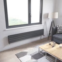 Ximax Oceanus 295mm x 1800mm 3314BTU Anthracite Horizontal Designer Radiator