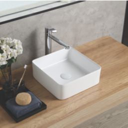 Swirl Alpheus White Basin No Tap Holes 342mm