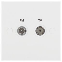 British General 900 Series 1-Gang Coaxial TV / FM Socket White