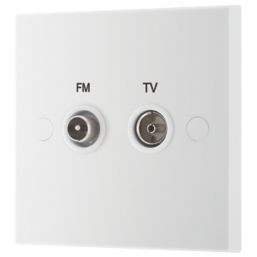 British General 900 Series 1-Gang Coaxial TV / FM Socket White