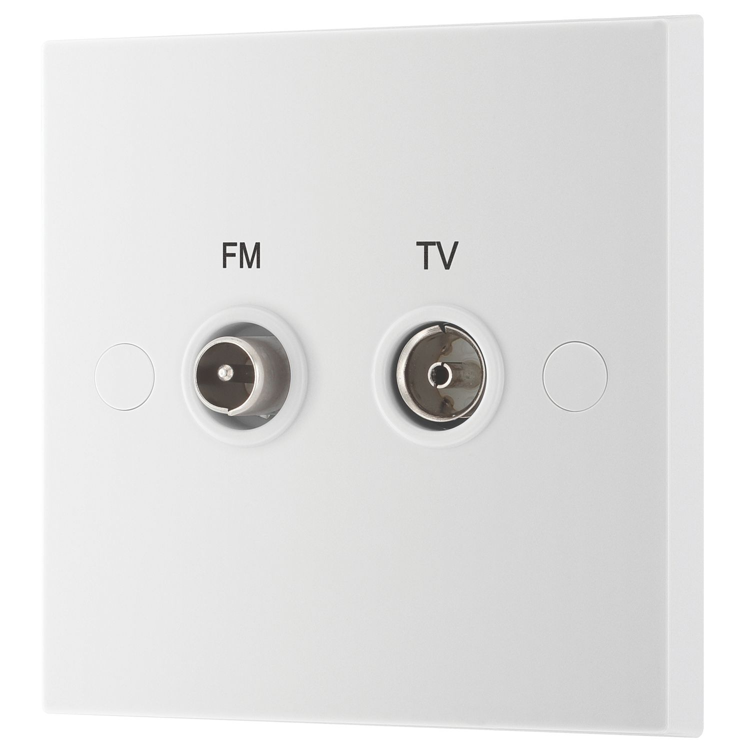 British General 900 Series 1-Gang Coaxial TV / FM Socket White (337XF)