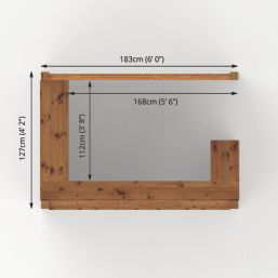 Mercia Pressure-Treated 6' x 4' (Nominal) Pent Timber Garden Wall Bar